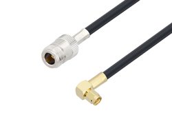 PE3W04423 - N Female to SMA Male Right Angle Cable Using LMR-240-UF Coax