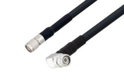 PE3W04438 - TNC Male to TNC Male Right Angle Low Loss Cable Using LMR-400-UF Coax