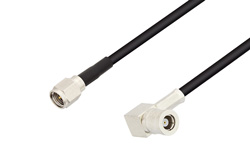 PE3W04476 - SMA Male to SMB Plug Right Angle Cable Using RG174 Coax