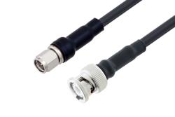 PE3W04546LF - BNC Male to SMA Male Low Loss Cable Using LMR-200-UF Coax with Times Microwave Components, LF Solder