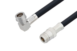 PE3W04619 - Snap-On QN Male Right Angle to N Female Cable Using LMR-400 Coax
