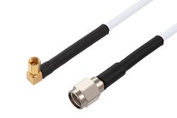 PE3W04994 - SSMC Plug Right Angle to SMA Male Cable Using RG188-DS Coax