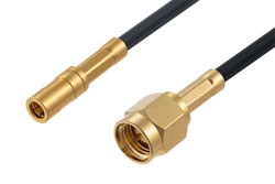 PE3W05115 - SSMB Plug to SMA Male Cable Using LMR-100 Coax