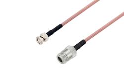 PE3W05340/HS - BNC Male to N Female Cable Using RG142 Coax with HeatShrink