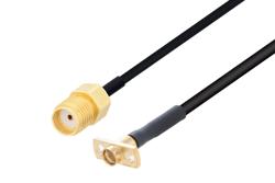 PE3W05454 - SMA Female to Push-On SMP Male 2 Hole Flange Cable Using PE-SR405FLJ Coax