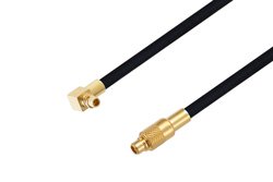 PE3W05483 - MMCX Plug Right Angle to MMCX Plug Cable Using PE-SR405FLJ Coax