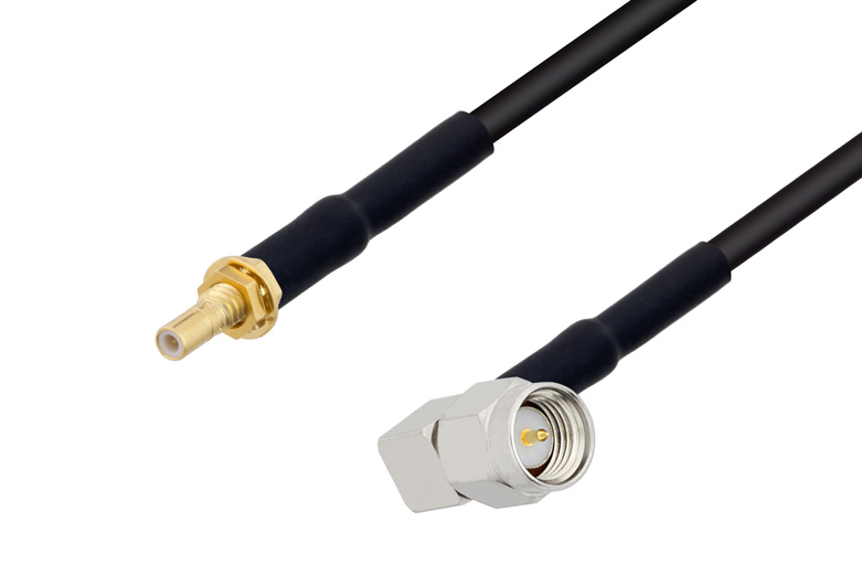 SSMB Jack Bulkhead to SMA Male Right Angle Cable 36 Inch