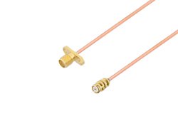 PE3W05930 - SMA Female 2 Hole Flange to SMP Female Cable Using PE-047SR Coax