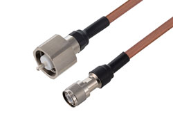 PE3W05972/HS - LC Male to HN Male Cable Using RG393 Coax with HeatShrink