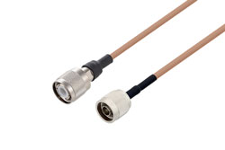 PE3W06031/HS - HN Male to N Male Cable Using RG400 Coax with HeatShrink