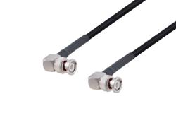 PE3W06076/HS - BNC Male Right Angle to BNC Male Right Angle Low Loss Cable Using LMR-240-UF Coax with HeatShrink