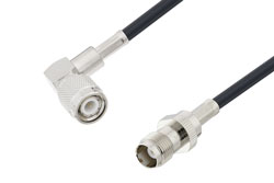 PE3W06109 - TNC Male Right Angle to TNC Female Low Loss Cable Using LMR-195 Coax