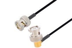 PE3W06205 - BNC Male to BNC Male Right Angle Cable Using PE-SR405FLJ Coax