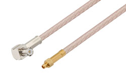 PE3W06262 - MCX Plug Right Angle to MMCX Plug Cable Using RG316 Coax