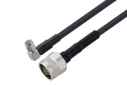 PE3W06292LF - SMA Male Right Angle to N Male Low Loss Cable Using LMR-240-UF Coax With Times Microwave Components , LF Solder