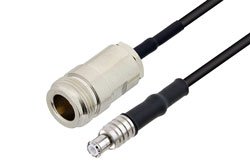 PE3W06302/HS - MCX Plug to N Female Low Loss Cable Using LMR-100 Coax with HeatShrink