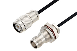 PE3W06580 - TNC Male to TNC Female Bulkhead Cable Using PE-SR402FLJ Coax