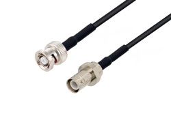 PE3W06686/HS - Reverse Polarity BNC Plug to Reverse Polarity BNC Jack Low Loss Cable Using LMR-195 Coax with HeatShrink