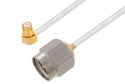 PE3W06699 - SMA Male to Rounded Body SMP Female Right Angle Cable Using PE-SR047FL Coax