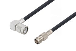 PE3W06709 - TNC Male Right Angle to TNC Female Cable Using LMR-240 Coax