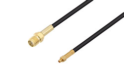 PE3W06710 - MMCX Plug to SMA Female Low Loss Cable Using LMR-100 Coax