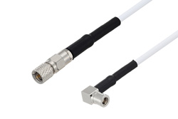 PE3W06759/HS - 10-32 Male to SMB Plug Right Angle Cable Using RG188-DS Coax with HeatShrink