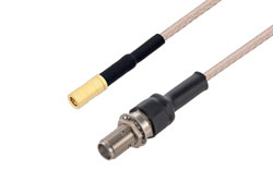 PE3W06940/HS - SSMB Plug to SMA Female Bulkhead Cable Using RG316 Coax with HeatShrink