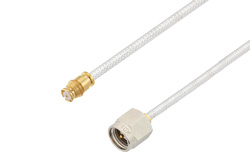 PE3W07044 - Push-On SMP Female to SMA Male Cable Using PE-SR405FL Coax