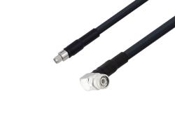 PE3W07119/HS - SMA Male to TNC Male Right Angle Low loss Cable Using LMR-400-UF Coax with Times Microwave Components with HeatShrink