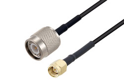 PE3W07180/HS - SMA Male to TNC Male Low Loss Cable Using LMR-100 Coax with HeatShrink