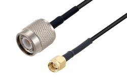 PE3W07180LF/HS - TNC Male to SMA Male Low Loss Cable Using LMR-100 Coax with HeatShrink, LF Solder