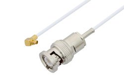 PE3W07208 - MMCX Plug Right Angle to BNC Male Cable Using RG196 Coax