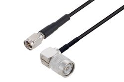 PE3W07224 - TNC Male Right Angle to SMA Male Cable Using RG174 Coax