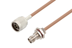 PE3W07264 - N Male to TNC Female Bulkhead Cable Using RG400 Coax