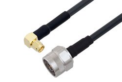PE3W07432 - N Male to SMA Male Right Angle Low Loss Cable Using PE-C240 Coax