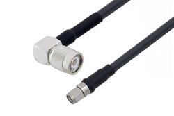 PE3W07504 - TNC Male Right Angle to SMA Male Low Loss Cable Using LMR-240-UF Coax