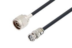 PE3W07588LF - N Male to BNC Male Low Loss Cable Using LMR-240-UF Coax, LF Solder
