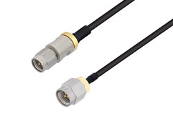 PE3W07676 - 3.5mm Male to SMA Male Cable Using PE-SR402FLJ Coax