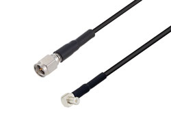 PE3W07712 - SMA Male to MCX Plug Right Angle Cable Using RG174 Coax