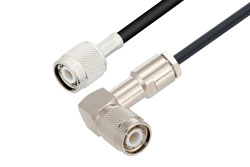 PE3W07743 - TNC Male to TNC Male Right Angle Cable Using LMR-195 Coax