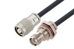 PE3W07849 - Reverse Polarity TNC Plug to Reverse Polarity TNC Jack Bulkhead Low Loss Cable Using LMR-195 Coax