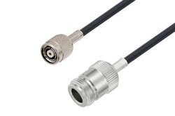 PE3W07862LF - Reverse Polarity TNC Male to N Female Low Loss Cable Using LMR-195 Coax , LF Solder