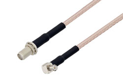 PE3W08192 - SMA Female Bulkhead to MCX Plug Right Angle Cable Using RG316 Coax