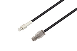 PE3W08203LF - MCX Plug to SMA Female Cable Using LMR-100 Coax , LF Solder
