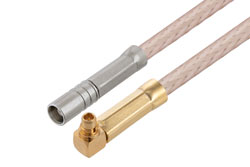 PE3W08228 - MCX Jack to MMCX Plug Right Angle Cable Using RG316-DS Coax