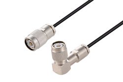 PE3W08247 - TNC Male to TNC Male Right Angle Low Loss Cable Using LMR-100 Coax