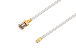 PE3W08323 - Smooth Bore SMP Male Bulkhead to SMP Female Cable Using PE-SR405AL Coax