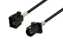 PE3W08444 - Black FAKRA Plug to FAKRA Jack Cable Using LMR-100 Coax