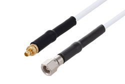 PE3W08449/HS - MMCX Plug to SMC Plug Cable Using RG188-DS Coax with HeatShrink