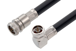 PE3W08467 - N Male to N Male Right Angle Cable Using LMR-600-DB Coax